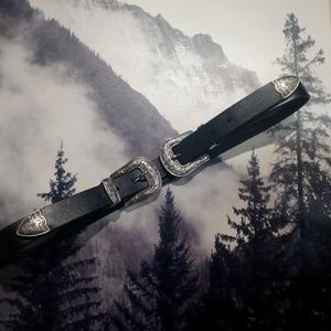 western double buckle belt